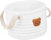Sosoport Nursery Storage Basket Portable Fabric Organizer for Diapers Lightweight Home Storage Bucket with Handles Compact Nappy Hamper