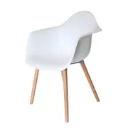 SK Designer Living | Replica Eames DAW Hal Inspired Chair | White & Natural