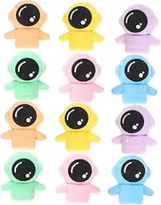 12pcs Cute Cartoon Outer Space Erasers for Astronaut Pencil Erasers Creative Stationery Supplies for Party Favors School Rewards and Classroom Use