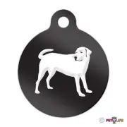 Labrador Engraved Keychain Round Tag w/tab lab Many Colors