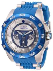 27966 Invicta Star Wars Men's 52mm Chronograph Silver/Blue Silicone Strap Watch