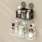 Punch-Free Suction Cup Storage Rack Removable Shower Shelf Spice Rack Restroom
