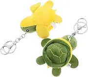 2pcs Turtle Shape Plush Keychain Key Pendant Cute Stuffed Animal Bag Hanging Decor for Keys Handbags and Backpacks Unique Parties and Events