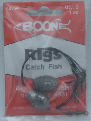Boone 06654 1 oz Egg Rig 18" Steel Wire 2Pk