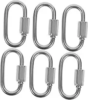 BUGUUYO 6pcs Quick Link Connectors Chain Link Connectors for Outdoor Use Safety Chain Swing Extensions and Trailer Connections
