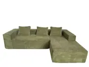 Greenland L Shape Sofa - Green Sectional Sofa, Spacious and Comfortable