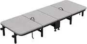 Folding Bed for Adults w/Mattress Portable Camping Bed Cots for Sleeping Antis-Slip Design with Strong Sturdy Frame Outdoor Single Rollaway Guest Bed