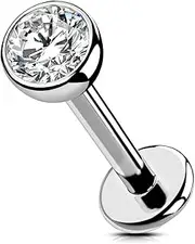 [OUFER Body Piercing] Threadless Labret Stud Piercing 6/8/10/12 Push In Lip Bars Titanium Helix Tragus Earring Piercing Jewelry 16G Tragus Helix Lip Piercing Bars