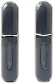 2PCS 5ML Portable Mini Refillable Empty Perfume Spray Bottles, JR Joyreap Travel Atomizer Scent Aftershave Spray Bottle Easy Pump to Fill (Black)