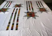 Handmade Machine sewing cotton patchwork size 66"x 72"quilt top