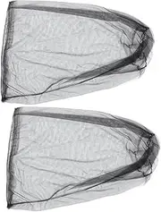 2 Pack Insect Repelling Hats Net for Head Mesh Caps for Breathable and Comfortable Black