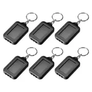 Mini LED Keychain Flashlight Torch Solar with Hook Black 6Pcs