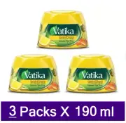 Vatika Hair Dandruff Guard Style Hair Cream With Lemon, Tea Tree (3PacksX190ml )