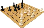 Wooden Chess Set for Kids, Ancient Rome Strategy Board Game, Educational Preschool Learning Toy, Classic Family Game for Kids and Adults (Portable, Foldable Design)