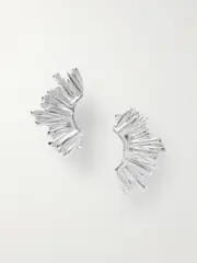 [YSSO] YSSO - Crescent Sun Silver Earrings - One size One size Silver