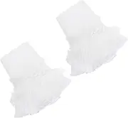 [Holibanna] 1 Pair Fake Cuffs Fake Sleeves Clothing Decoration Floral Lace False Sleeves Black Wedding Decor Lace Women Cuff Lace Women Fake Cuff Sweater Decorate Shirt Sleeve Miss White