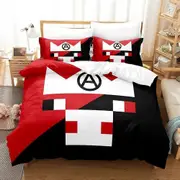 v2717 Bed Sheets New Anime Technoblade Bedding Set Boys Girls Twin Queen Size Duvet cover Pillowcase Bed Kids Adult Fashion Home Textile 3-Piece Beddi