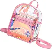 [NIYANGLE] Delicate Girls Backpack Iridescent Mini Backpack Purse Metallic Decorative Backpack For Parties And Events Holographic Bag For Women