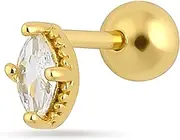 [Einzelstück] Ear Piercings Akela Alani Alamea Lua Gold Vermeil I Studs Barbells I 925 Sterling Silver Premium with Real Gold Vermeil I Silver Piercing I with Zirconia Stone