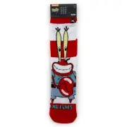 Odd Sox SpongeBob SquarePants Crew Socks Mr. Krabs Striped Mens Womens Fun Gift