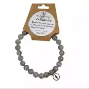 Labradorite gray natural stone bead bracelet NEW