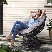 Outdoor Chairs Outdoor Furniture Papasan Chair Wicker Patio Garden Black
