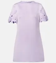 [Leo Lin] Leo Lin Aurie floral-appliqué minidress UK 6 purple