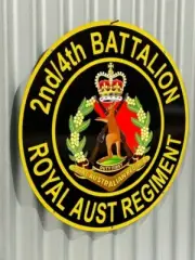2ND 4TH BATTALION ROYAL AUSTRALIAN REGIMENT RAR METAL SIGN 580 MM ROUND AUS MADE