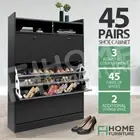 Shoe Cabinet Shoes Storage Rack 45 Pairs Wooden Organiser Shelf Cupboard Black