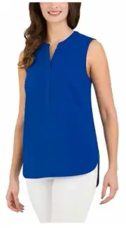HILARY RADLEY Sleeveless Women's 1/4 Front Zip Blouse