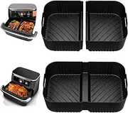 HOMELYLIFE Air Fryer Silicone Liners for Ninja DZ071 7-QT DualZone Megazone Air Fryer, 2 Pcs Liners for Dual 3.5QT Baskets and 1 Pcs Liner for 7-QT Megazone Basket, 3 Pcs Air Fryer Accessories