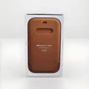 GENUINE APPLE IPHONE 12/12 PRO MAGSAFE LEATHER SLEEVE - SADDLE BROWN - NEW