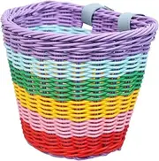 Scooter Baskets for Kids, Colorful Storage Basket, Basket, Detachable, Waterproof, Retro Country Style Woven Basket for Kid Handlebar, Children's Basket
