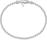 [Amberta] 925 Sterling Silver 2 mm Ball Bead Chain Bracelet
