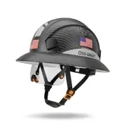Full Brim Construction Hard Hat with Visor, 6-Point Ratchet Suspension Safety...