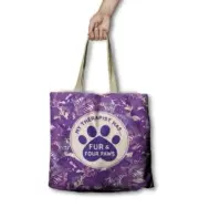 My Therapist has fur four paws Dogs on the run Reusable Grocery Bag Lisa Pollock