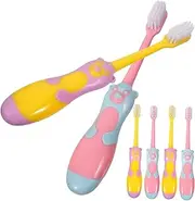 NOLITOY Toothbrush Set Cartoon Tooth Brush Ultra-fine Bristles Sturdy Suction Cup Random