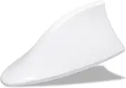 Car Shark Fin Antenna Cover, Roof Aerial Base AM/FM Radio Signal for Car SUV Truck, Vehicle Shark Fin Shape Cover with Self Adhesive, Car Accessories Antenna Replacement for Most Cars (White)