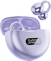Bone Conduction Earbuds, Open Ear Wireless Earbuds, Noise Cancelling Led Display Comfortable Waterproof Headset for Workout Running Outside Sleep Working