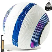 ZWAW Official Match Soccer Ball Size 5 – Waterproof PU Leather, Includes Pump & Needles, Mesh Storage Bag for Easy Carry