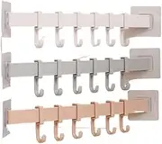 Kitchen Deposit Hook Cupboard 6 Hook Home Deposit Towels Hanger Multifunction Wardrobe Rack Kitchen Accessories 厨房储物挂钩橱柜 6 挂钩家用储物毛巾架多功能衣柜架/903