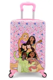 Disney Princess 20" Hardshell Luggage - Tiana Rapunzel Moana Pocahontas Cute...