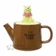 小禮堂 迪士尼 小熊維尼 造型蓋陶瓷茶壺《黃棕.坐姿》350ml.咖啡壺.水壺