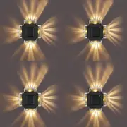 Solar Garden Lights 4-Pack Solar Wall Lights Solar Powered Waterproof Outdoor LED Lights Step Lighting for Garden Sidewalk Pathway Runway Yard -Yellow