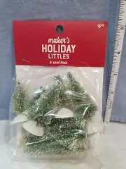Green Mini Spruce Bottle Brush Sisal Trees 8 PC Unopened Crafts DIY Holiday