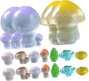 Toddmomy 18pcs Miniature Mushroom Decoration Glow Resin Statues for Micro Craft Models for Garden Dollhouse Landscape Safe Material for Vivid Atmosphere