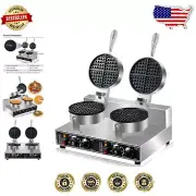 Stainless Steel Belgian Waffle Maker with Dual Cooking and Precision Timer