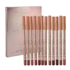 0.8g X 12PCS Lipliner Set Smudge Proof Long Lasting High Pigmented Portable