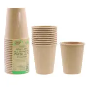 Disposable Brown Paper Cups Coffee Takeaway 9oz 250ml Drink Tea Water Cups Party