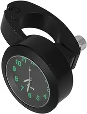 OSOLADY Motorcycle Modified Handlebar Table Clock with Night Light Feature Lightweight Aluminum Design for Electric Vehicle and Scooter Use Black